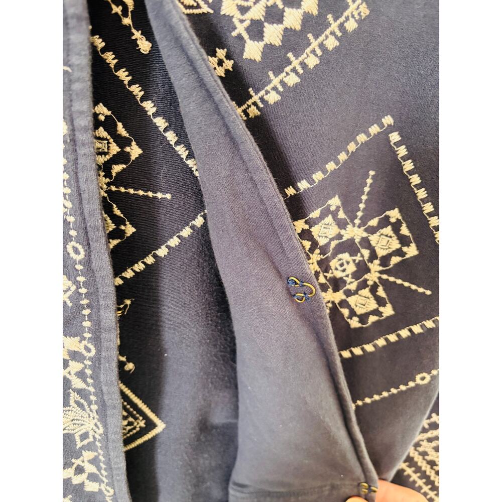 Johnny Was Blue Embroidered Long Sleeve Cardigan Boho Cropped - Picture 4 of 7